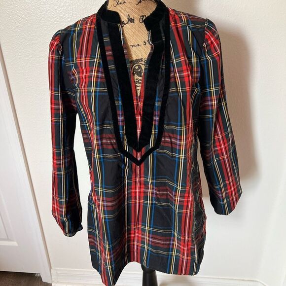 J.Crew Tartan Tunic- Size Medium - Picture 1 of 11